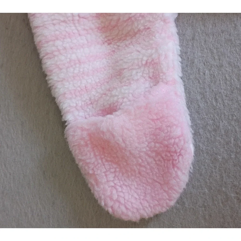 Vintage Universal Children's Wear Baby Girls Pink Sherpa Snowsuit‎ Hooded 0-6mo